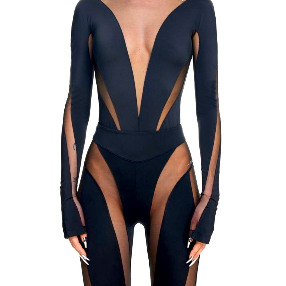 MUGLER for H&M Mesh Paneled Bodysuit